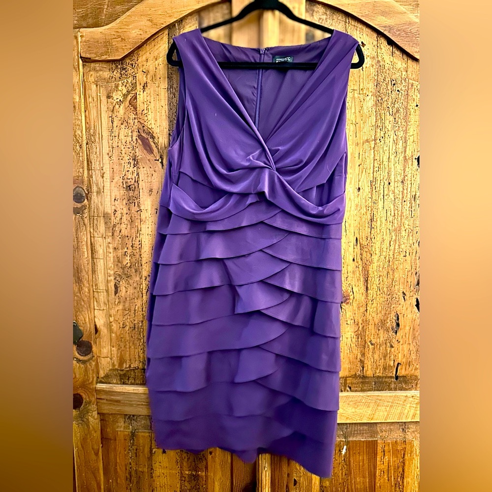 Adrianna Papell Layered Purple Mini Dress